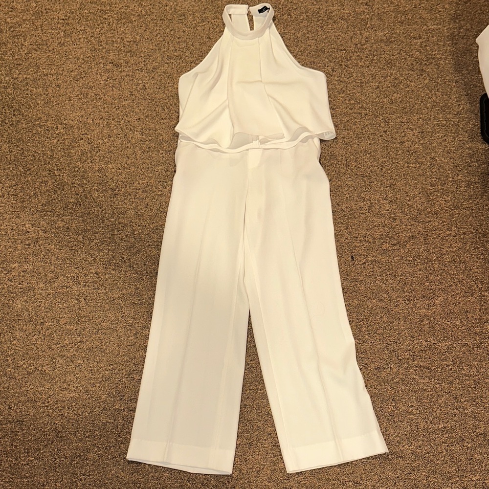 Zara Elegant White Sleeveless Jumpsuit